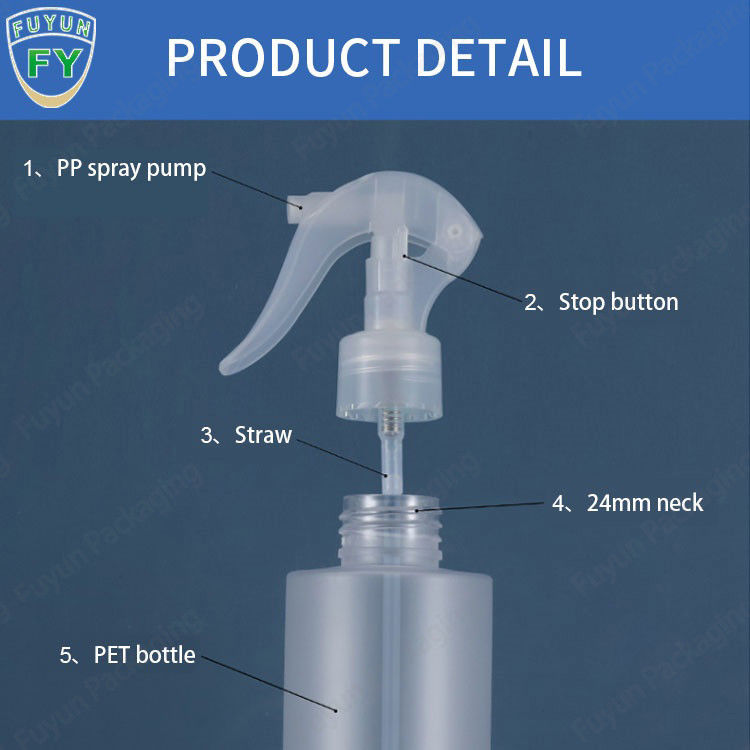 Λεπτό μπουκάλι PET πλαστικό 100ml 200ml ψεκαστήρων ώθησης υδρονέφωσης