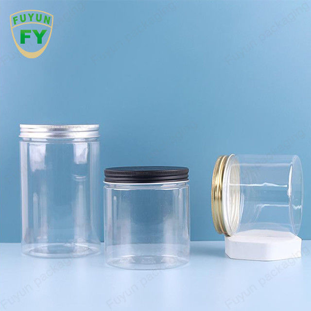 Διαφανές ευρύ στοματικό βάζο η άσπρη PET πλαστικό 100ml 300ml καραμελών αποθήκευσης τροφίμων