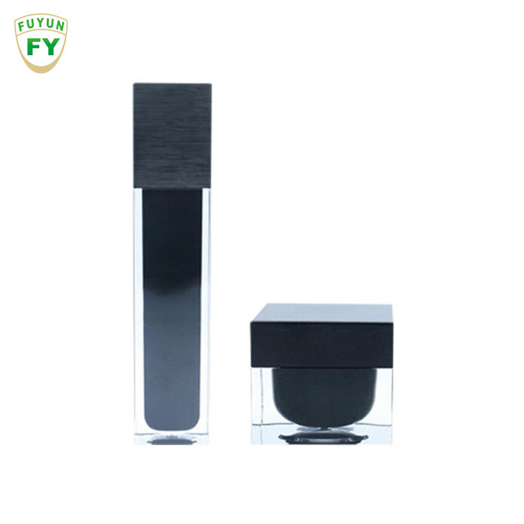 Το Fuyun 15ml/30ml/60ml/100ml/120ml/15g/30g/50g/100g καθαρίζει το μαύρο ακρυλικό πλαστικό διπλοτειχισμένο μπουκάλι μορφής ορθογωνίων χρώματος