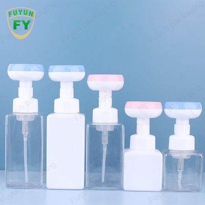 500ml σαπουνιών αφρού αντλιών επικεφαλής μπουκάλι λουλουδιών ποδιών μπουκαλιών τετραγωνικό κενό