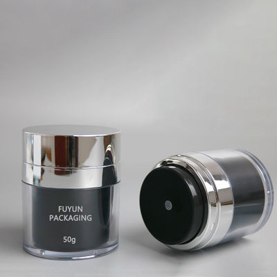 50ml άσπρο μαύρο βάζο γαλακτώματος αντλιών Moisturizer χωρίς αέρα με την καλλυντική κενή συσκευασία ΚΑΠ