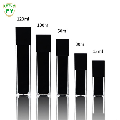 Το Fuyun 15ml/30ml/60ml/100ml/120ml/15g/30g/50g/100g καθαρίζει το μαύρο ακρυλικό πλαστικό διπλοτειχισμένο μπουκάλι μορφής ορθογωνίων χρώματος