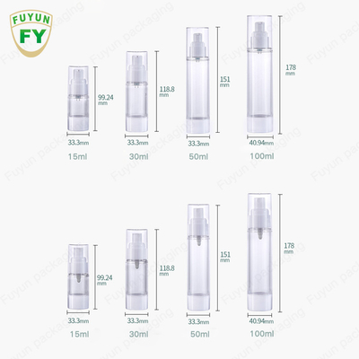 1oz 60ml 80ml 100ml PP μίνι χωρίς αέρα καλλυντικό εμπορευματοκιβώτιο λοσιόν μπουκαλιών πλαστικό