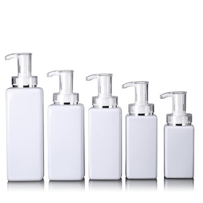 Σαφές άσπρο τετραγωνικό μπουκάλι 300ml 400ml 600ml 800ml διανομέων αντλιών σαμπουάν